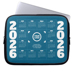 Företagsreklamlogotyp 2026 Kalender Bärbar Datorfo Laptop Fodral