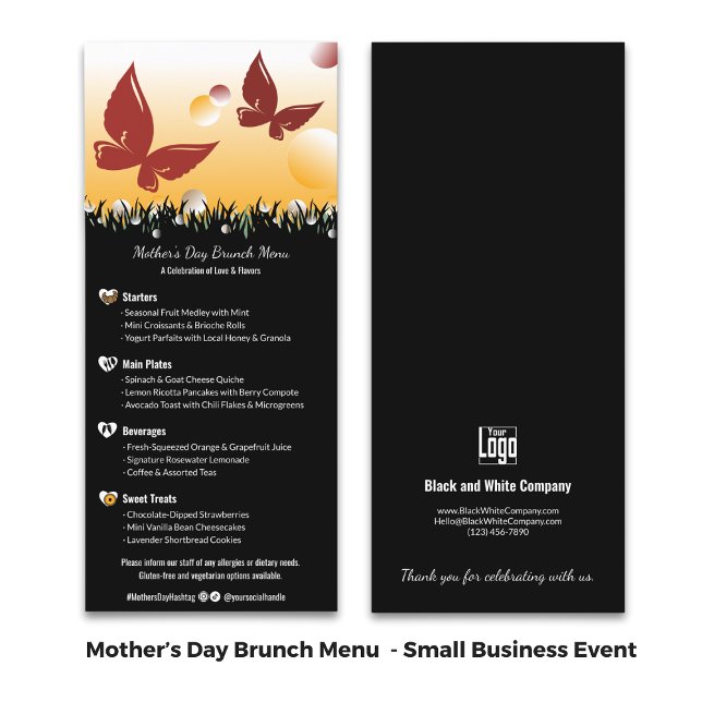 Företagsspecialevenemang Morsdagsbrunch Meny (Business Special Event Mother's Day Brunch Menu)