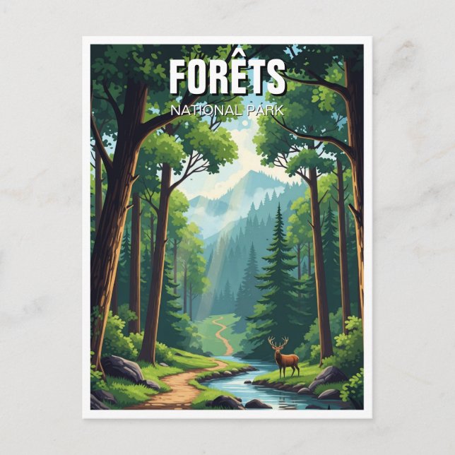 Forets nationalpark Frankrike Travel Vykort (Framsida)