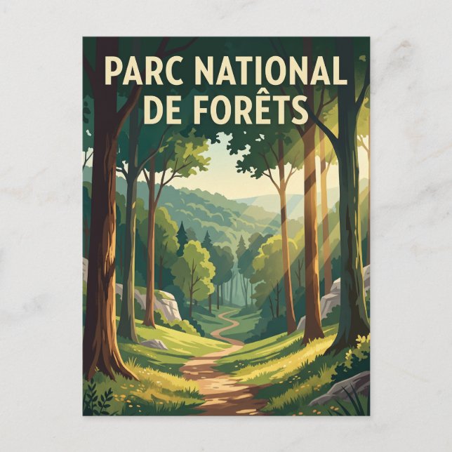 Forêts Nationalpark Frankrike Vykort (Framsida)