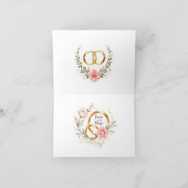 Forever & Alltid - Romantic Bröllop Ringar Art Tack Kort