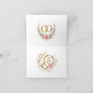 Forever & Alltid - Romantic Bröllop Ringar Art Tack Kort