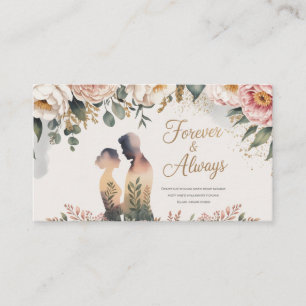 Forever & Alltid - Romantiskt botaniskt Silhouette Visitkort
