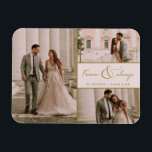 Forever & Alltid Rosa Guld Photo Bröllop Tack Magnet<br><div class="desc">Gratulera till historien om kärlek med Forever & Always Rosa Photo Bröllop Tack Magnet - ett vackert och hållbart sätt att uttrycka sin tacksamhet till familj och vänner. Designad med en elegant med tre fotokollage, med den här magneten kan du visa dina favoritstunder i bröllop och fånga den speciella dagens...</div>