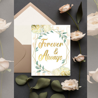 Forever & Always – Elegant Personlig Bröllopsdekor Inbjudningar