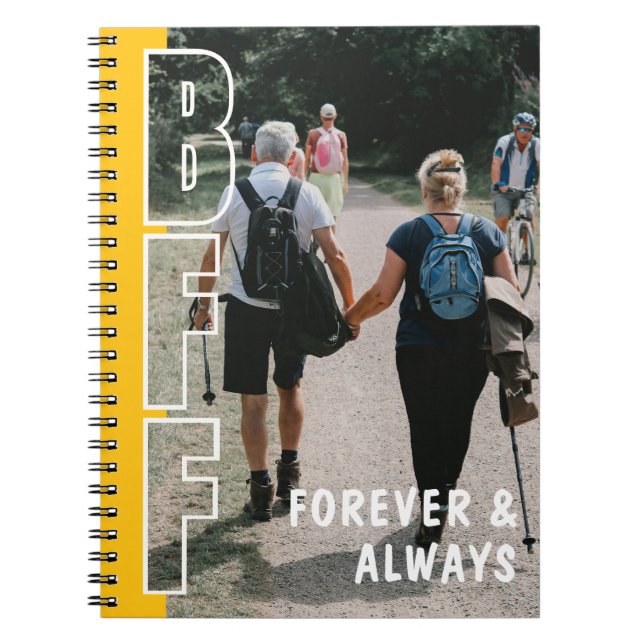 Forever and Always BFF Photo Yellow Notebook Anteckningsbok (Framsidan)