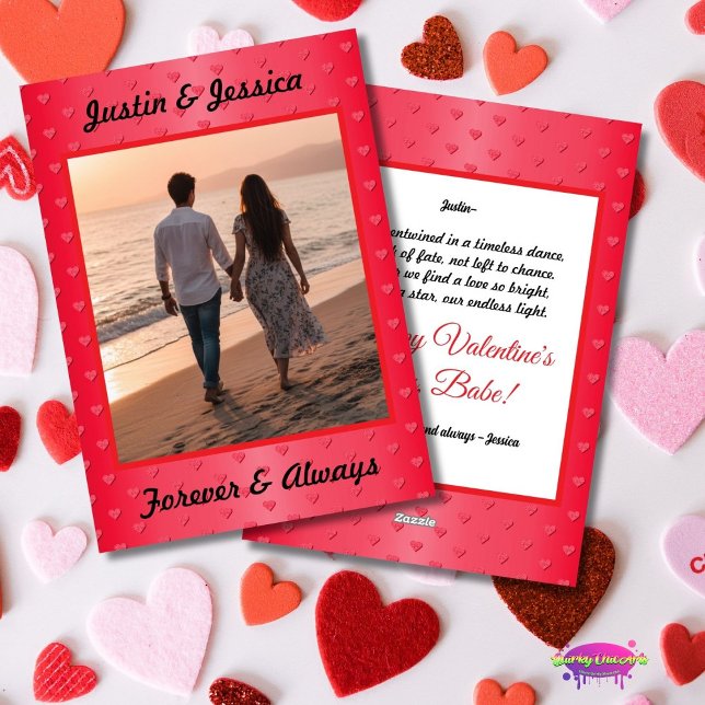 Forever and Always Valentine's Photo Julkort (Skapare uppladdad)
