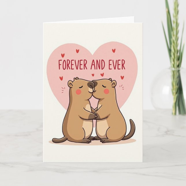 Forever And Ever Groundhog Love Card Kort (Framsida)