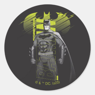 Forever Batman Power Up Character Art Runt Klistermärke