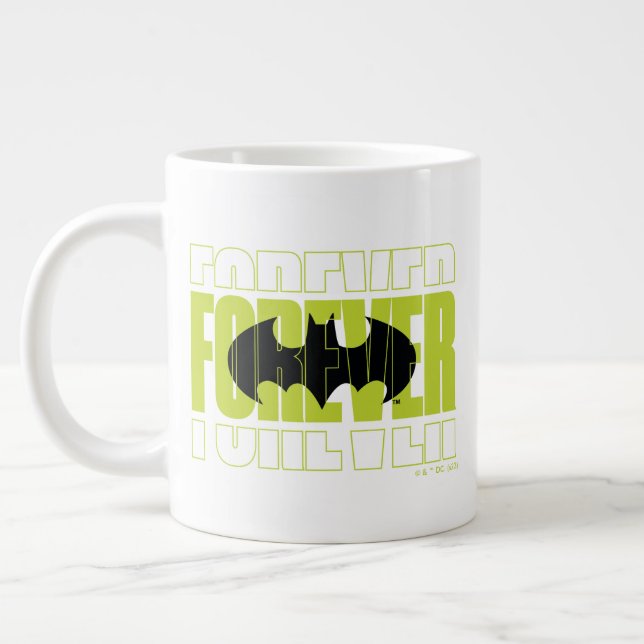 Forever Batman Typography Symbol Graphic Jumbo Mugg (Vänster)