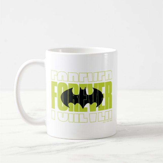 Forever Batman Typography Symbol Graphic Kaffemugg (Vänster)