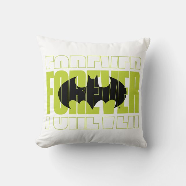 Forever Batman Typography Symbol Graphic Kudde (Framsida)