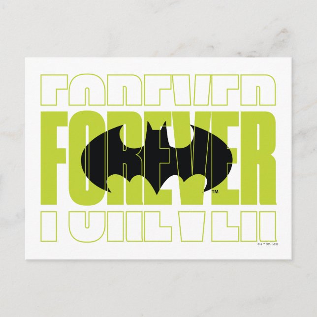 Forever Batman Typography Symbol Graphic Vykort (Framsida)