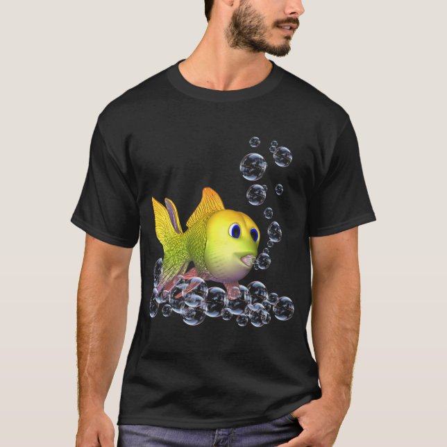 Forever Blowing Bubbles, en lekfull fisk T Shirt (Framsida)