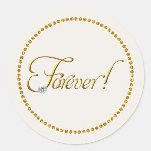 Forever Bröllop Classic Round Sticker Runt Klistermärke