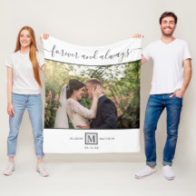 Forever Bröllop Photo Monogram Newlyed Blanket
