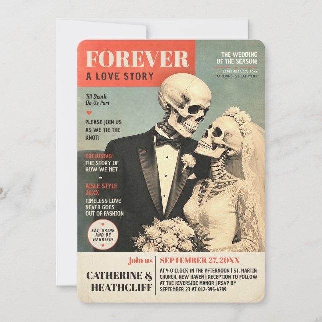 FOREVER Bröllops-Gazette-inbjudan Inbjudningar (Framsida)