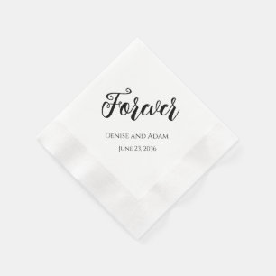 Forever bröllopsmottagning Cocktail Napkins Pappersservett