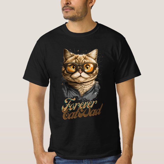Forever Cat Pappa T Shirt (Framsida)