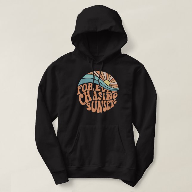 Forever Chasing Sunset Beach T Shirt Hoodie (Design framsida)