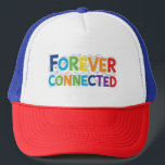 Forever Connected t-shirt Keps<br><div class="desc">This t-shirt design features the text Forever Connected. The words are rendered in a playful, multi-colored font with a dynamic feel. Each letter has a different vibrant color, including shades of blue, green, yellow, orange, and red, creating a cheerful rainbow effect. The design also incorporates subtle, abstract line art and...</div>