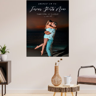 Forever Couple Photo Engagement Welcome Sign Post Poster