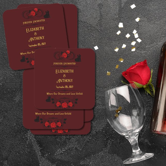 Forever Enchanted Bröllop Underlägg Papper Kvadrat (Skapare uppladdad)