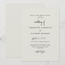 Forever Faithful Cream Bröllop II-inbjudan