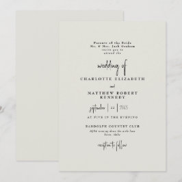 Forever Faithful Cream Bröllop III Inbjudningar