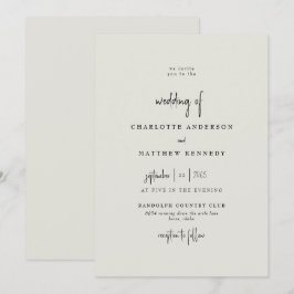 Forever Faithful Cream Bröllop Inbjudningar