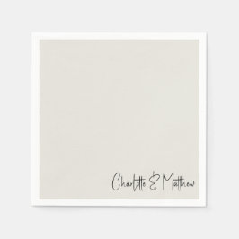 Forever Faithful Cream Personligt bröllp Cocktail Pappersservett