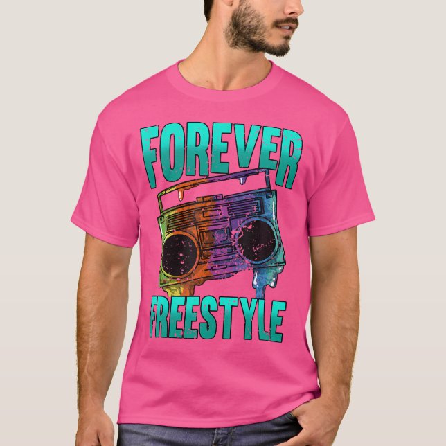Forever Freestyle Hip hop Old school Boombox T Shirt (Framsida)