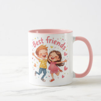 "Forever Friends: Heartwarming Illustration for BE Mugg