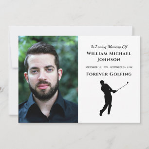 Forever Golfing Anpassningsbar Photo Memorial Fune Tack Kort