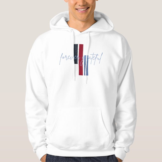 Forever Grateful-skrift med färgfält Hoodie (Framsida)