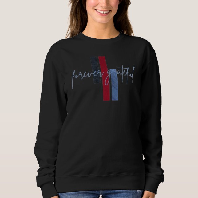 Forever Grateful-skrift med färgfält T Shirt (Framsida)