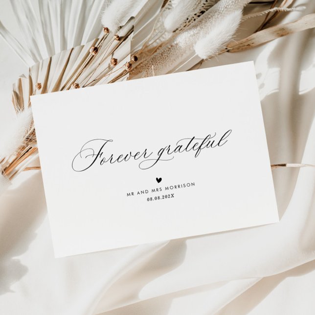 FOREVER GRATEFUL | Tack för bröllop-kortet Kort (Skapare uppladdad)