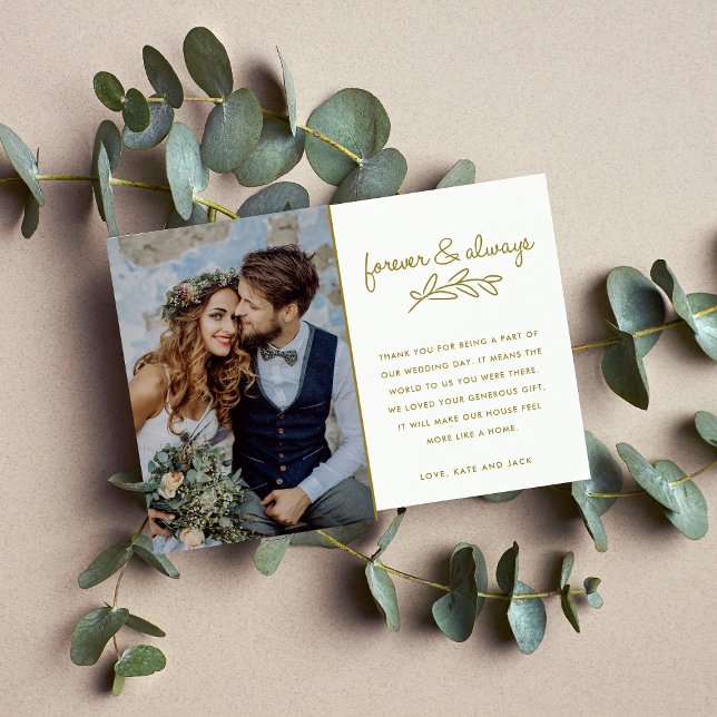 Forever Guld Photo Bröllop Tack (Skapare uppladdad)
