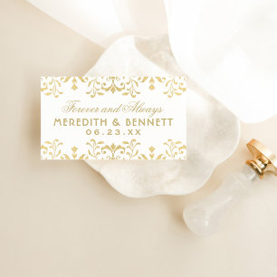 Forever Guld Vintage Glamor Bröllop Monogram Visitkort