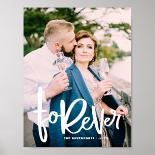 Forever Hand Lettered   Bröllop Photo Poster