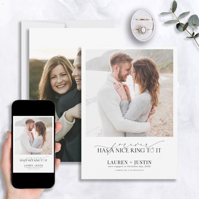 Forever har en foto-Förlovning för Nice Ring 2 Inbjudningar (Skapare uppladdad)