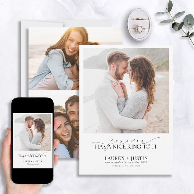 Forever har en foto-Förlovning för Nice Ring 3 Inbjudningar (Skapare uppladdad)