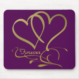 Forever Hearts Guld, redigerbar bakgrund färg Musmatta