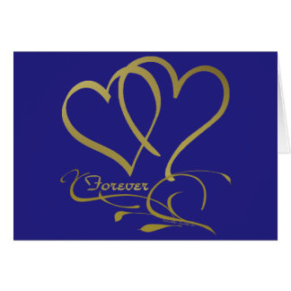 Forever Hearts Guld redigerbara bakgrundsfärger Hälsningskort