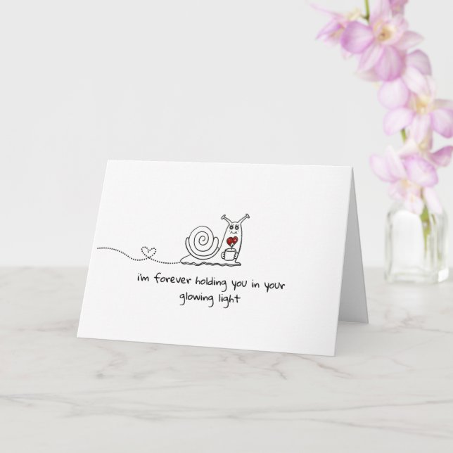 "Forever Holding You" Cute Snail Card Kort (Orkide)