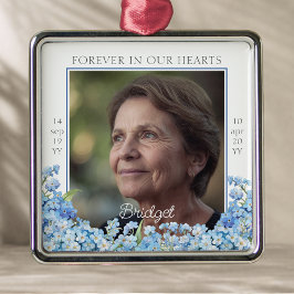 Forever In Our Hearts Forget-me-nots Remembrance Julgransprydnad Metall