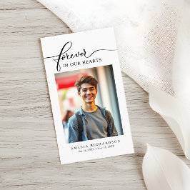 Forever in Our Hearts Funeral Memorial Prayer Card Visitkort