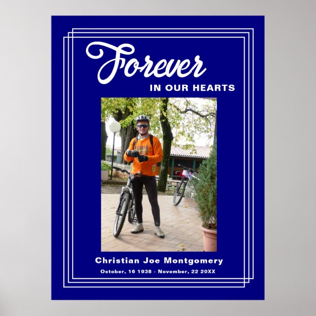 Forever in our Hearts Navy Blue photo Poster (Framsidan)