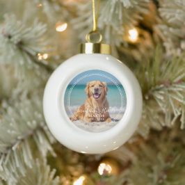 Forever in our Hearts Pet Memorial Name Photo Julgranskula Keramik