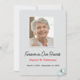 Forever in Our Hearts Photo Funeral Memorial Tack Kort